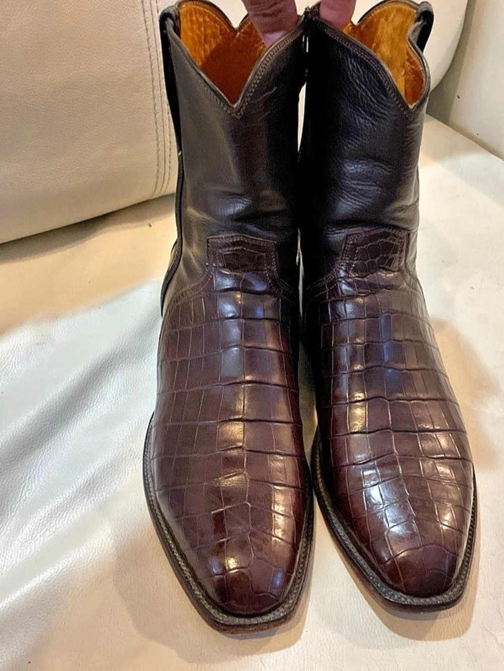 Lucchese Elliott Men's Crocodile-Embossed Boots US 10 D